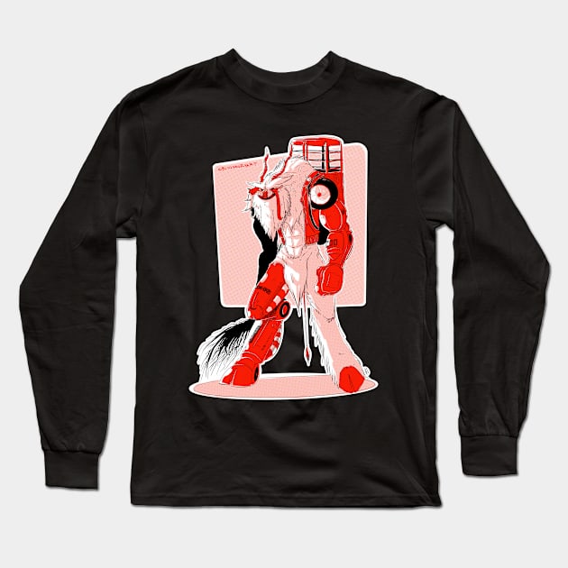 Cyber Krampus Long Sleeve T-Shirt by BloodFuryArt